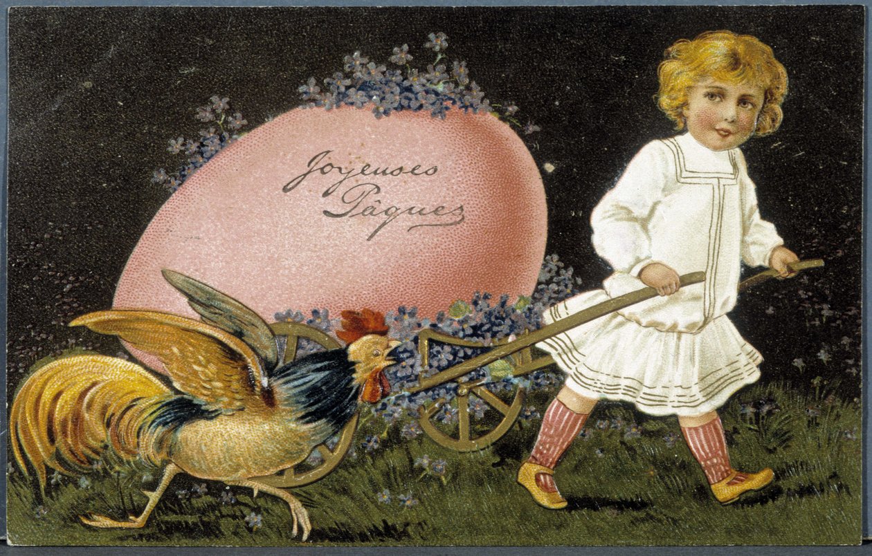 Cartolina di auguri di Pasqua, XX secolo da French School