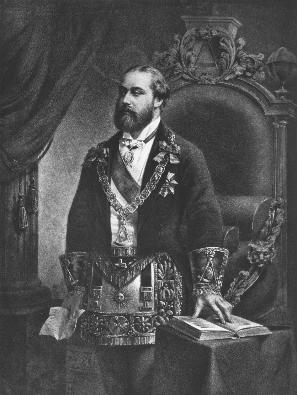 Edoardo (1841-1910) Principe di Galles, poi Edoardo VII, come Gran Maestro della Massoneria, 1884 da French School