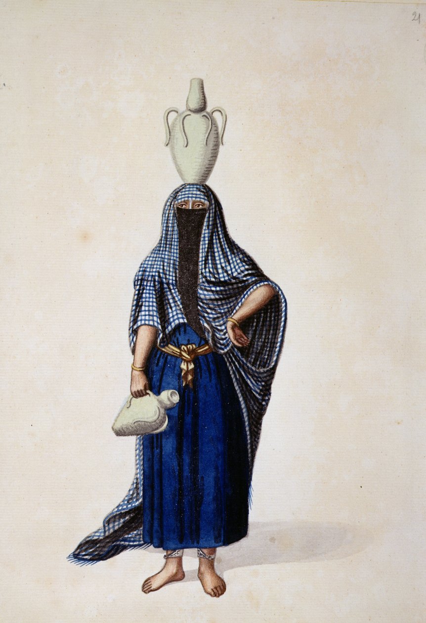 Donna egiziana che porta una brocca d