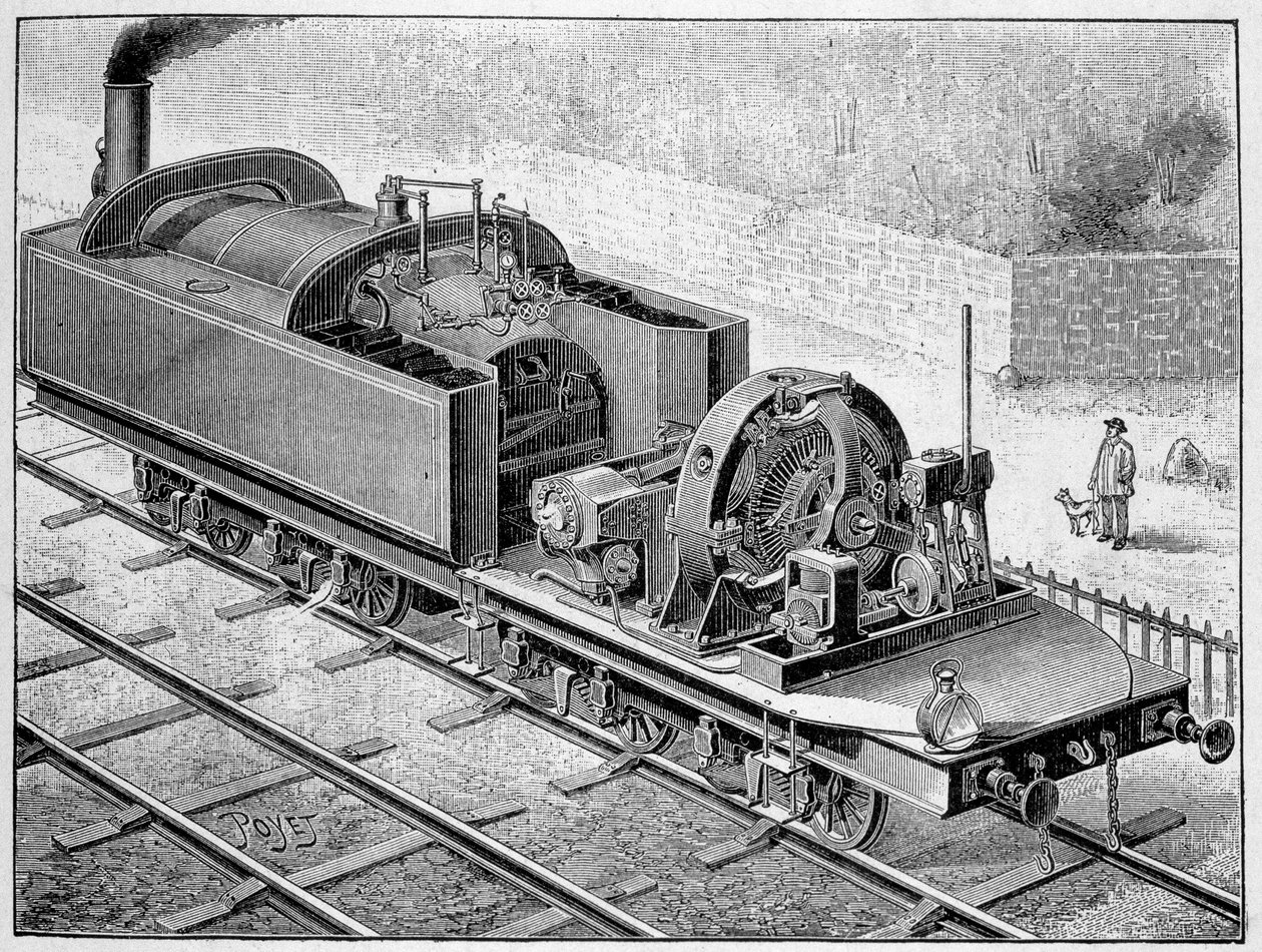 Locomotiva elettrica Heilmann - in "Album of Science; illustrious scientists; Great discoveries" 1896 da French School