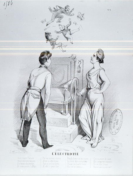 Elettricità, caricatura della rivoluzione del 1848 da French School