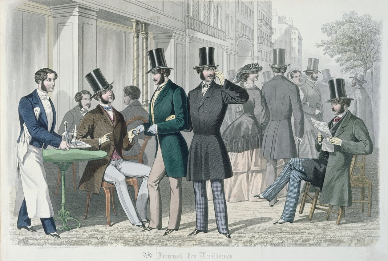 Giovani Eleganti sulla Terrazza di un Caffè, 1857 da French School