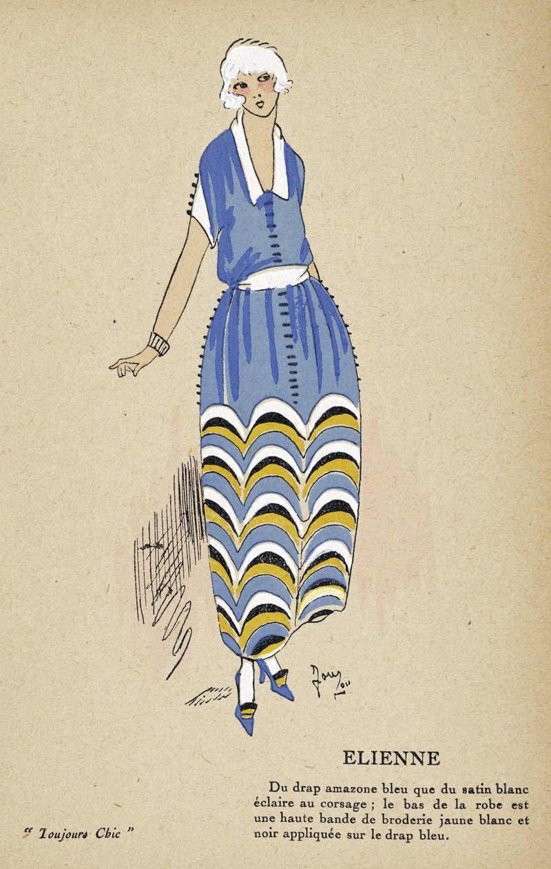 Elienne, da Toujours Chic, ed. 1921-22 (stampa a stencil) da French School