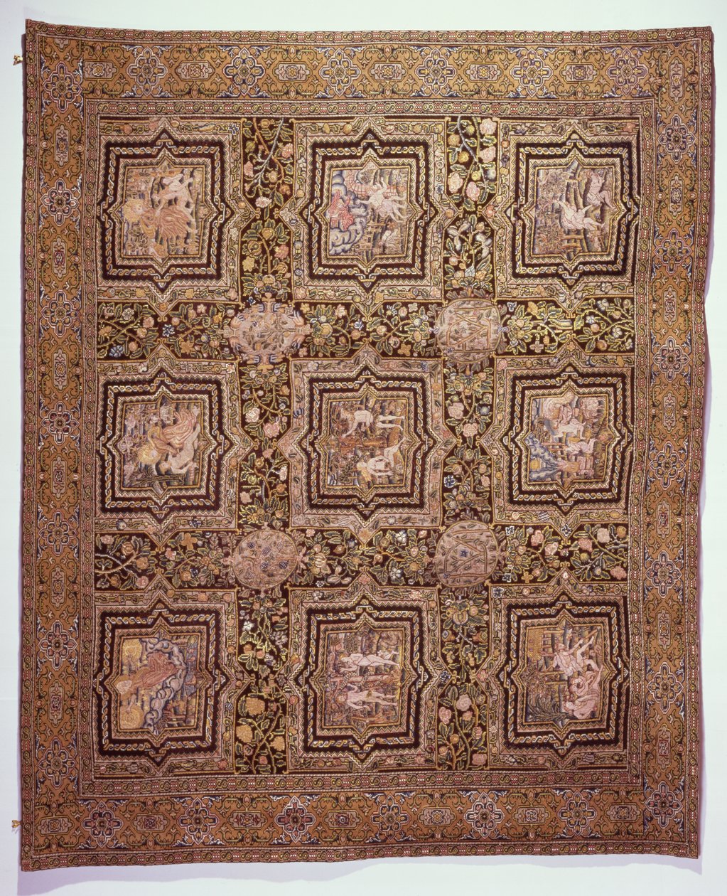 Tappeto da tavolo ricamato con scene bibliche, c.1600 da French School