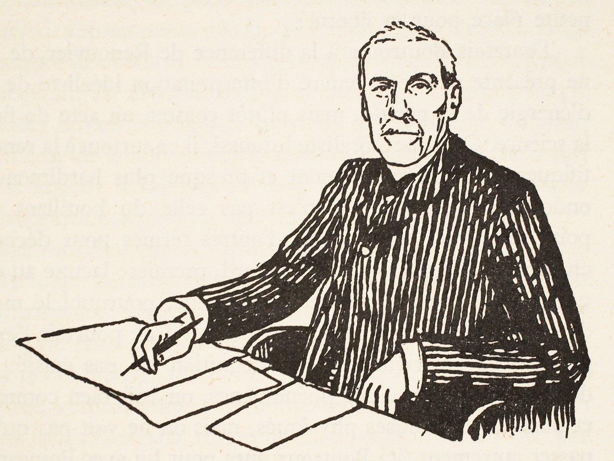 Emile Boutroux, copia di Boris Mestchersky, illustrazione da Histoire de la Nation Francaise, Sciences, Volumi I & II, di Gabriel Hanotaux, 1924 da French School