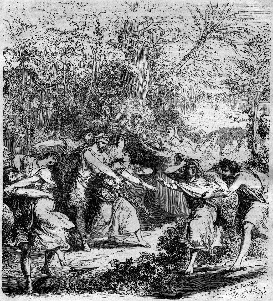 Imperatore Niceforo III Botaniate (1001-1081), imperatore bizantino dal 1078 al 1081, fece rapire i giovani ragazzi e ragazze. Incisione in 