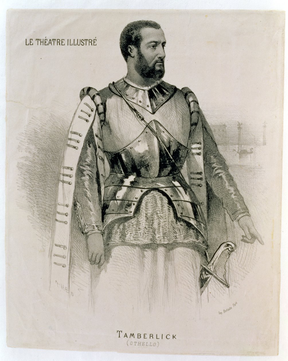 Enrico Tamberlick come Otello, da Il Teatro Illustrato da French School