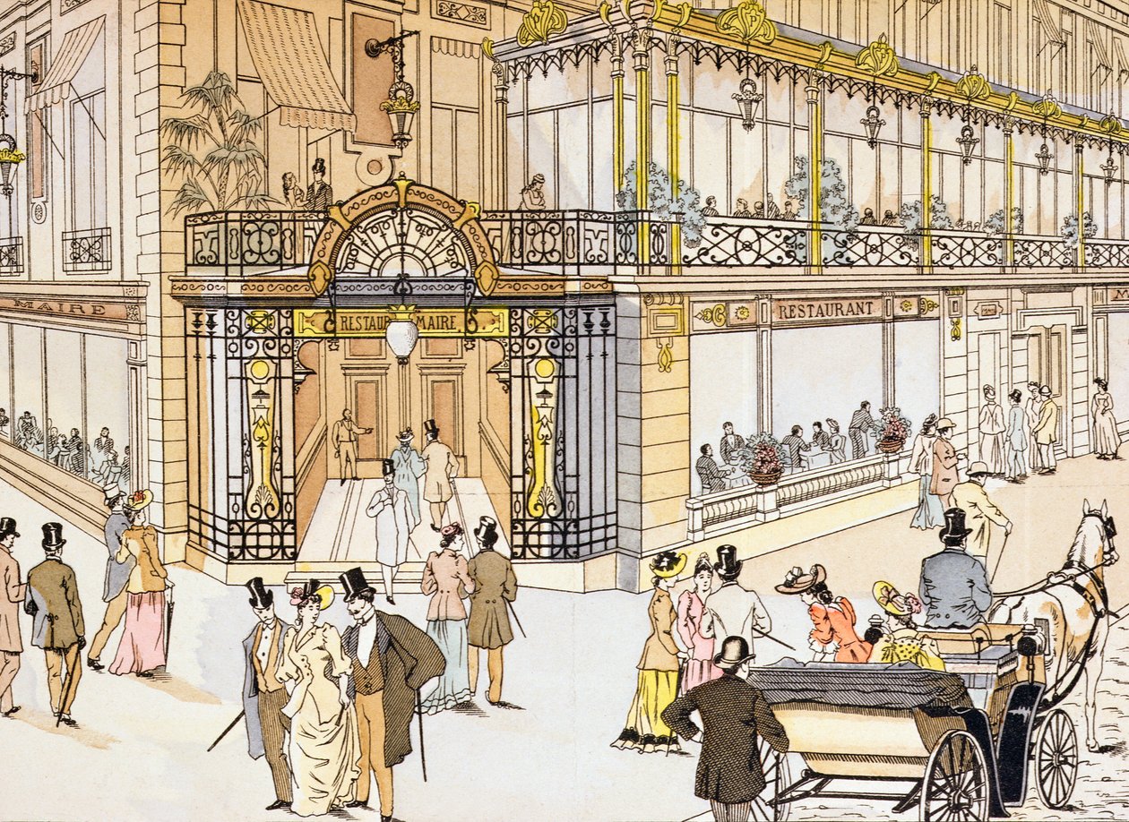 Ingresso del ristorante Le Maire a Parigi, c.1895 da French School
