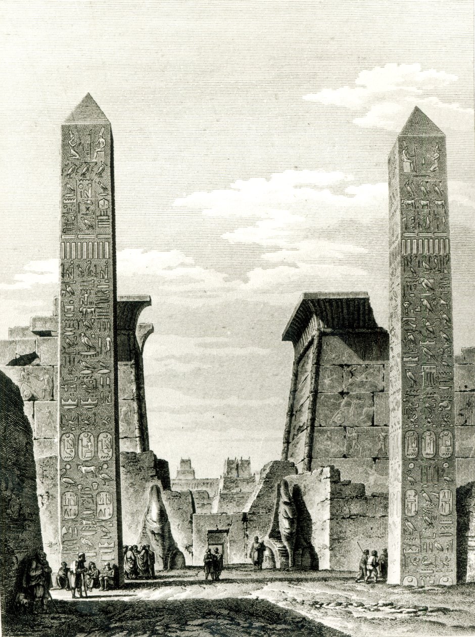 Ingresso al Tempio di Luxor, da Voyage dans la Basse et dans la Haute-Egypte di Dominique Vivant Denon (1747-1825) 1802 da French School