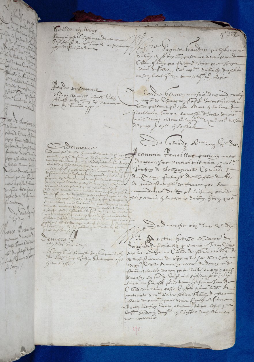 Registrazione sul registro carcerario del Grand Chatelet di Francois Ravaillac, 1610 da French School