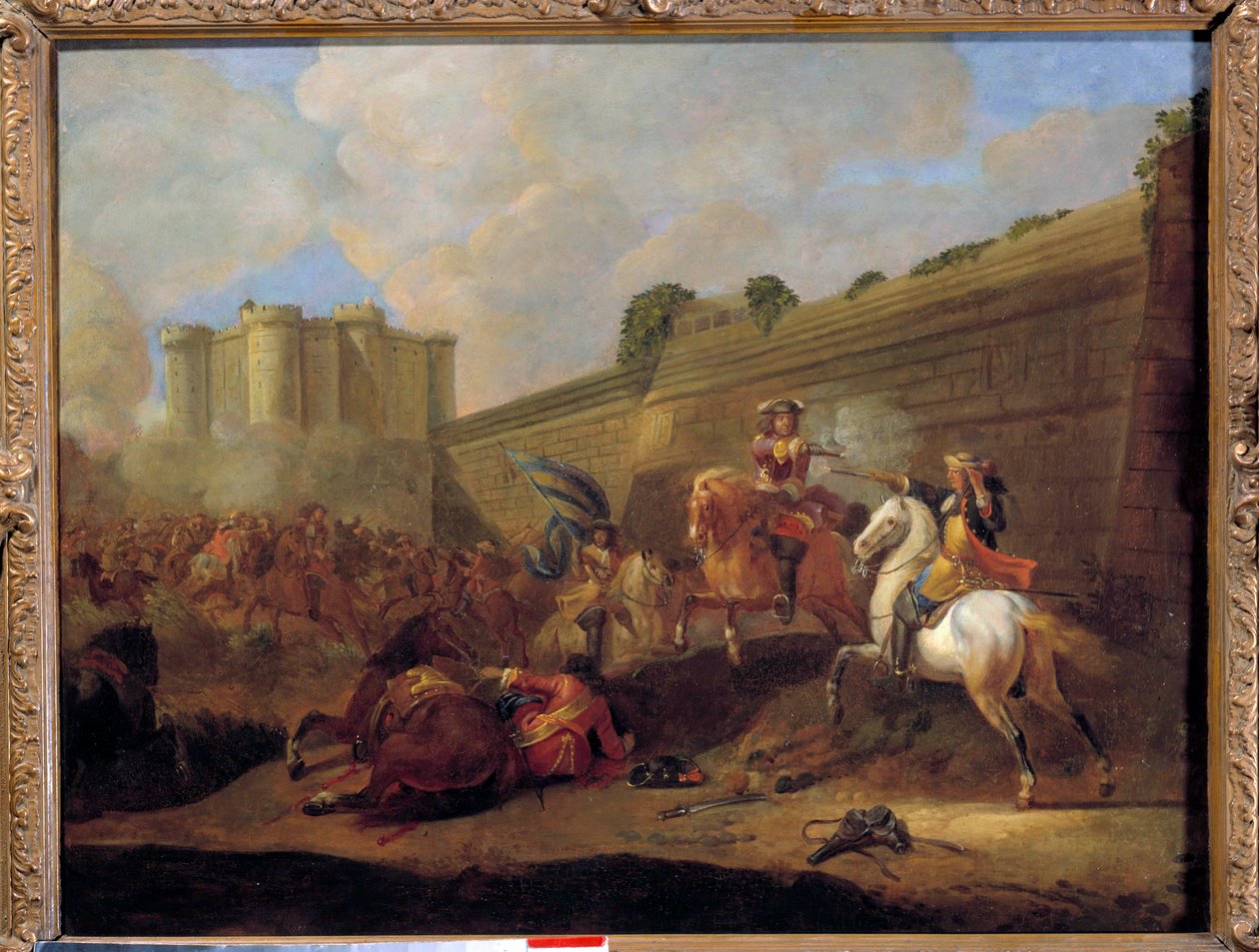 Episodio della Fronda nel 1648-1652: combattimento di due cavalieri, sobborgo Saint Antoine sotto le mura della Bastiglia da French School