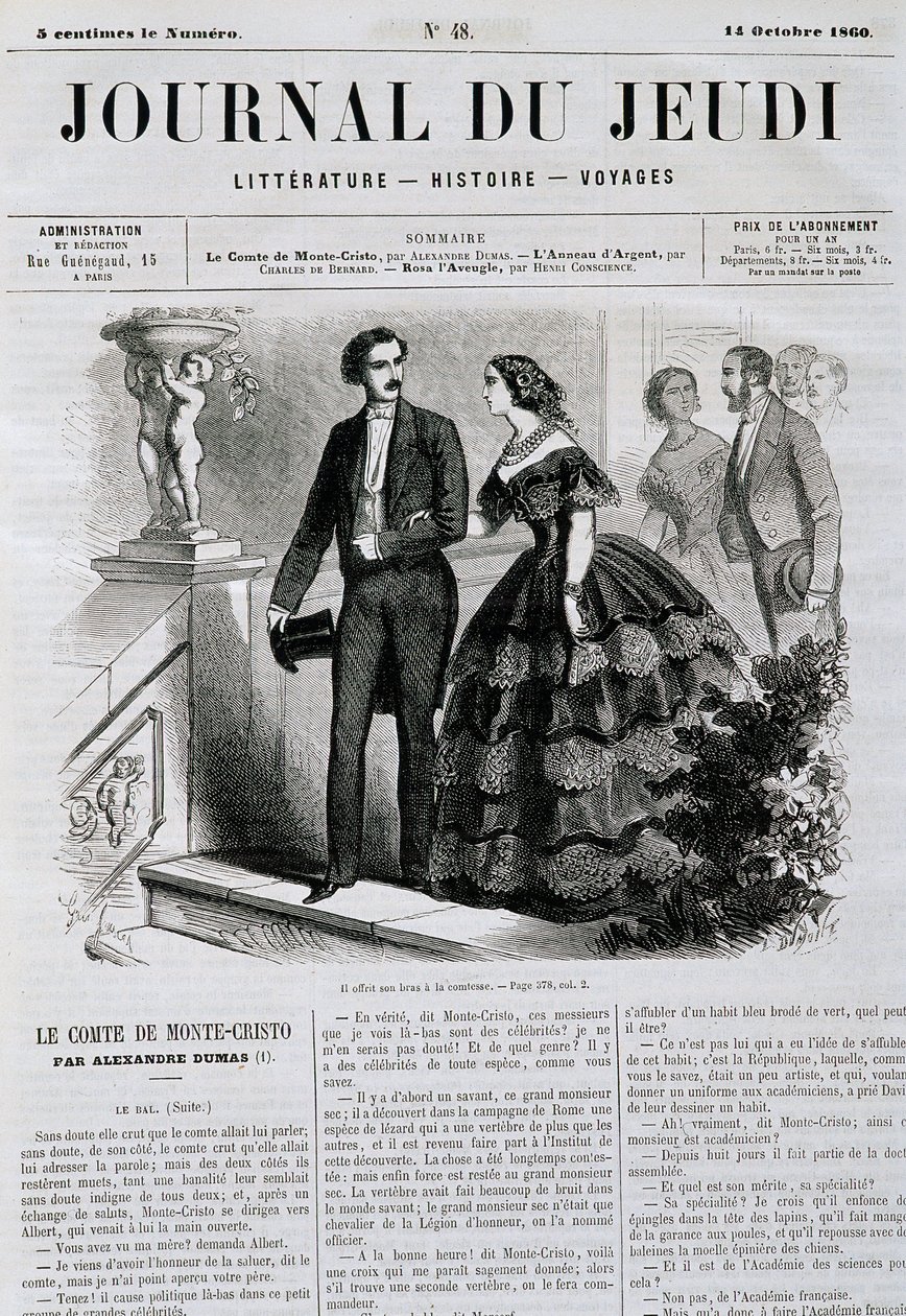 Episodio della serie di romanzi Il Conte di Monte Cristo - in "Le Journal du Jeudi" del 14/10/1860 da French School