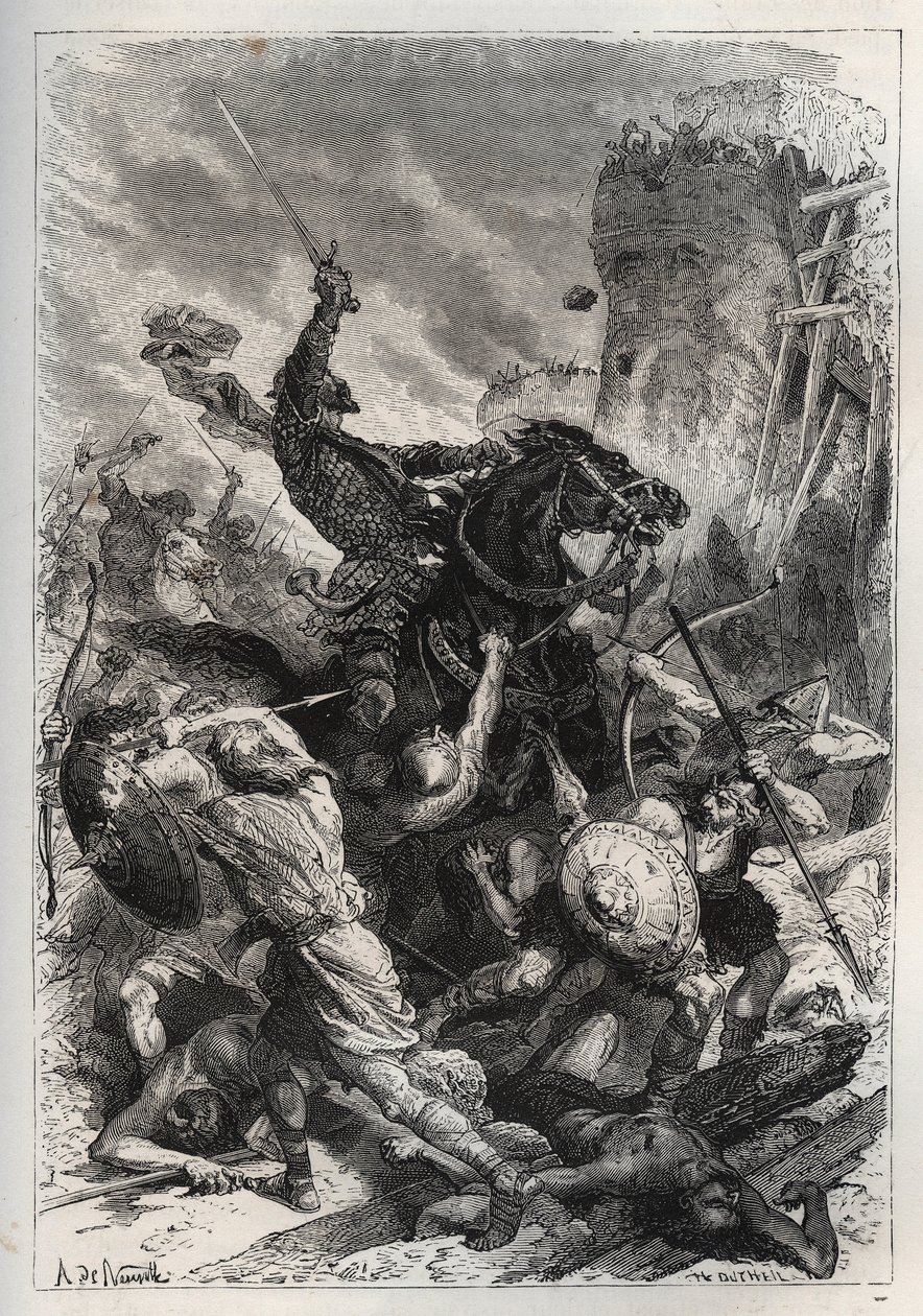 Eudes (Odone) (860-898), re dei Franchi, guida la battaglia contro i Normanni e difende vittoriosamente Parigi (860-887) - "La storia della Francia raccontata ai miei nipoti" - di François Guizot - 1872-1876 da French School