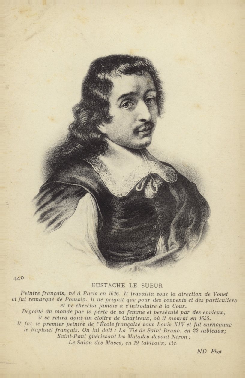 Eustache Le Sueur, pittore francese (litografia) da French School