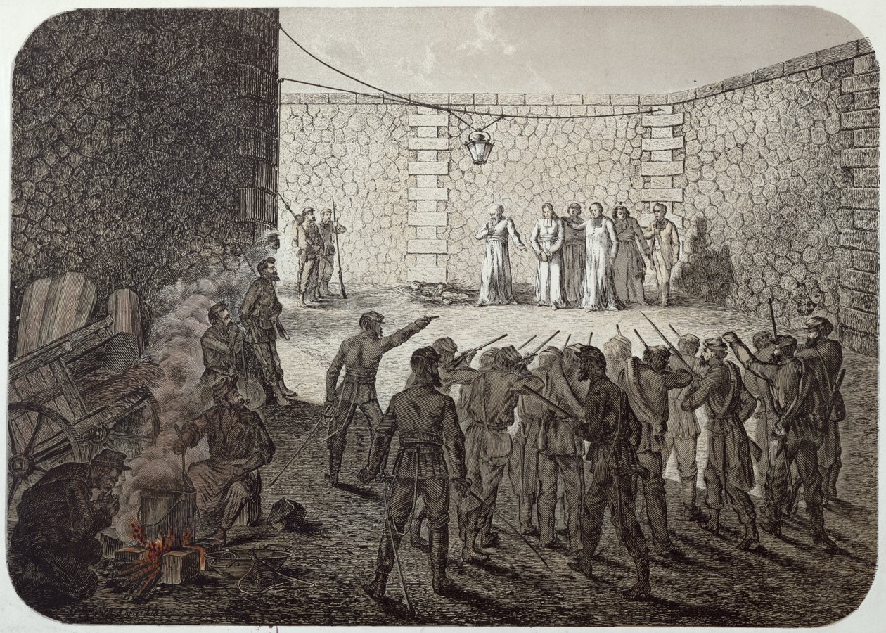 Esecuzione di ostaggi durante la Comune, 1871 da French School