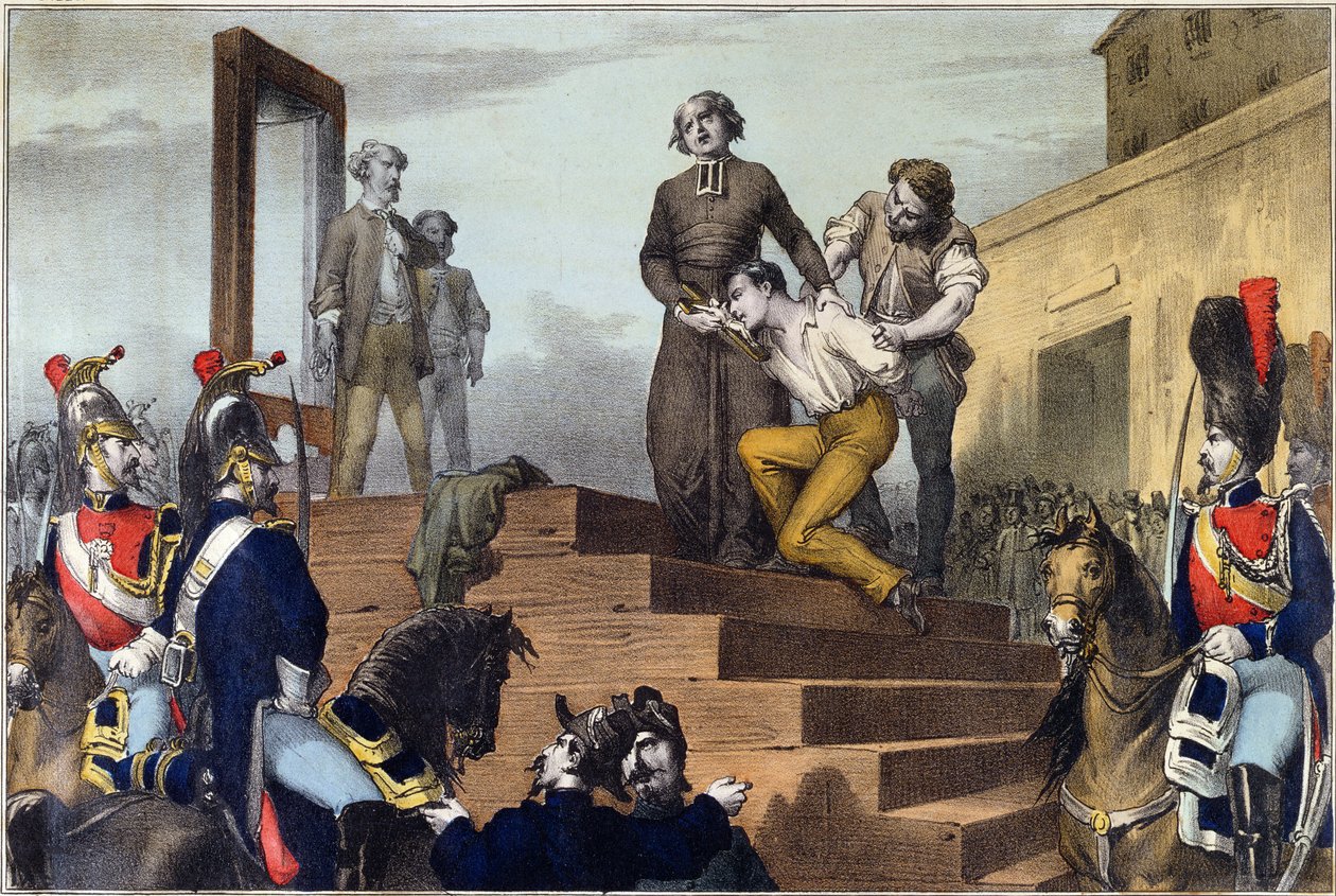 Esecuzione di Jean-Baptiste Troppmann, 19 gennaio 1870, c.1870 da French School