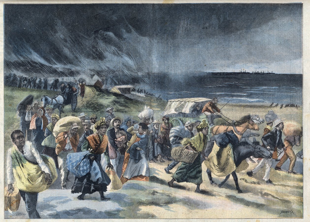 Esodo degli abitanti di Fort de France (Fort-de-France) dopo l