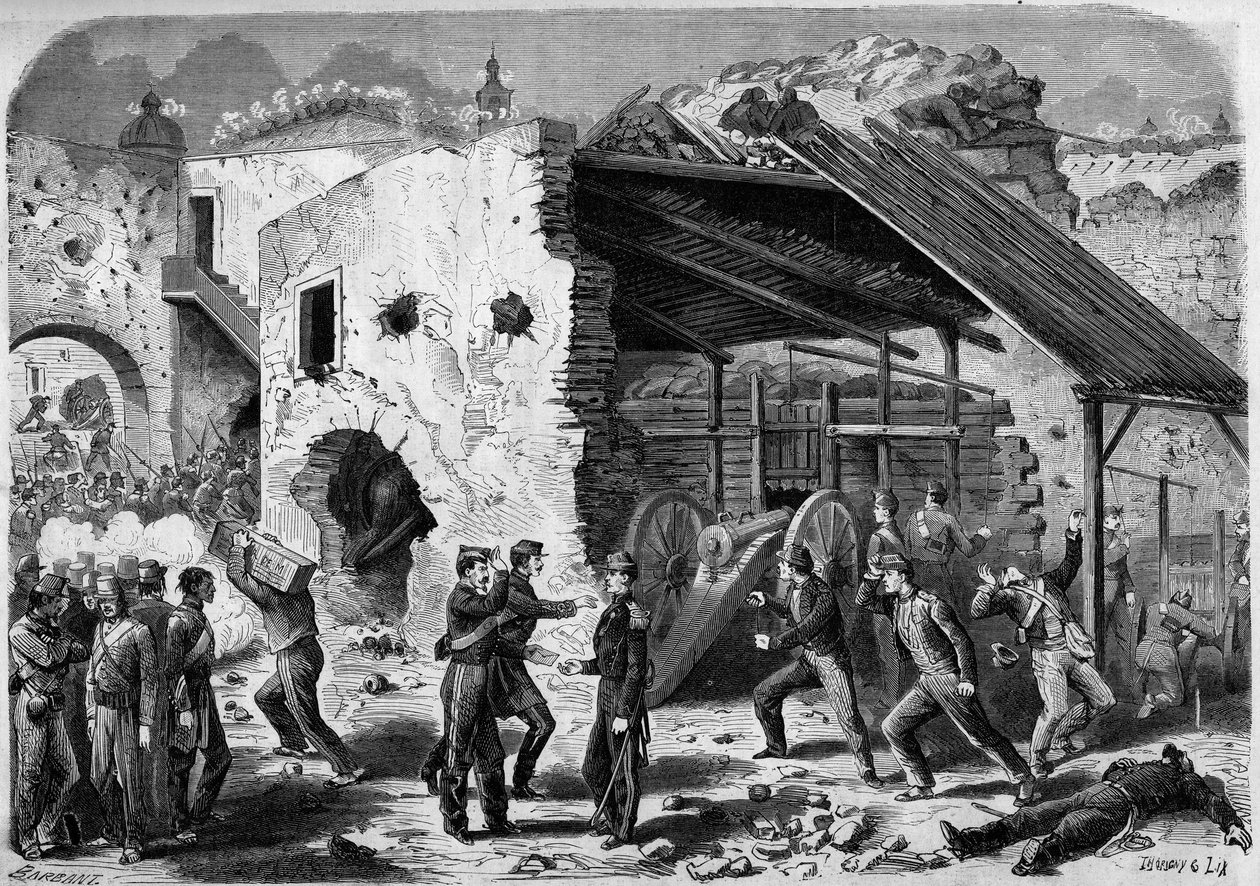 Spedizione del Messico (1861-1867) - assedio di Puebla - 1863: attacco di un quartiere (isolato di case) da parte dell