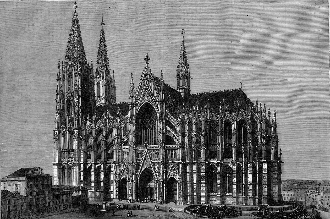 Vista esterna della Cattedrale di Colonia, Germania da French School