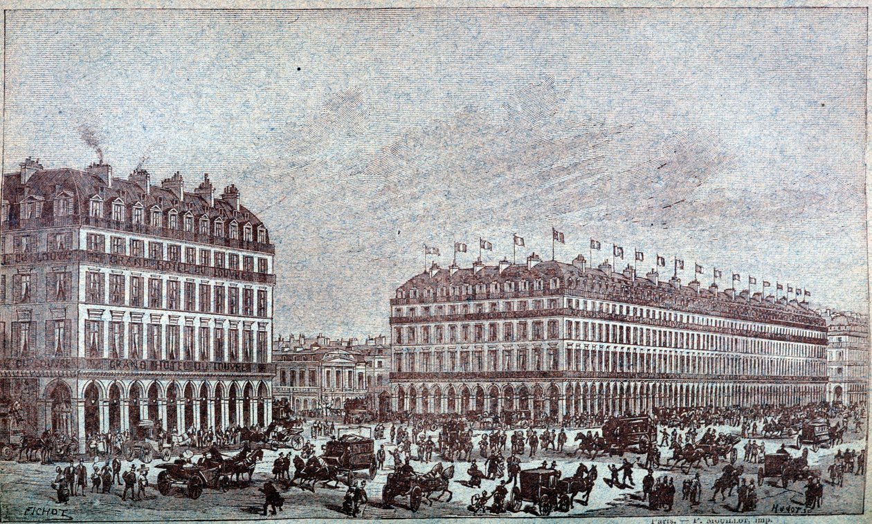 Vista esterna dei grandi magazzini del Louvre da French School