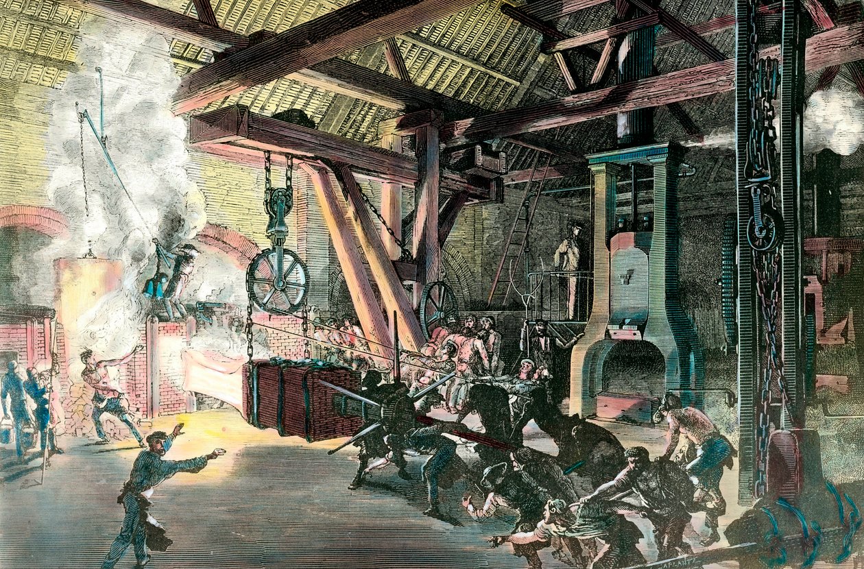 Il tamburino delle forge di Creusot nel 1865 da French School