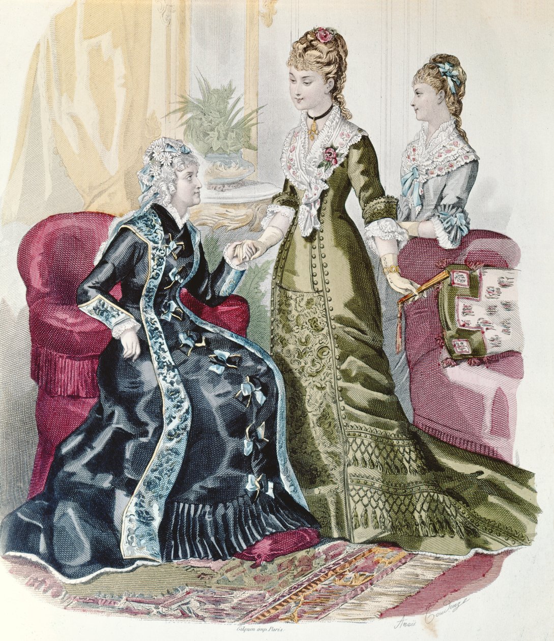 Moda del Secondo Impero, da La Mode Illustrée da French School
