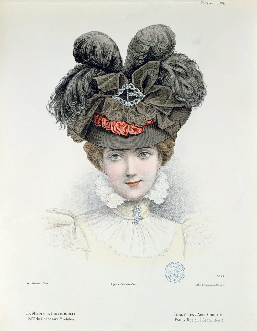 Tavola di moda da La Modiste Universelle, febbraio 1898 da French School