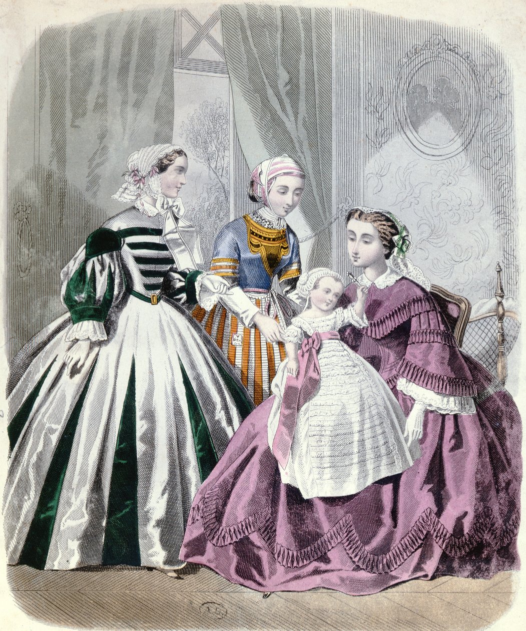 Tavola di moda da Le Monde Elegant 1859 da French School
