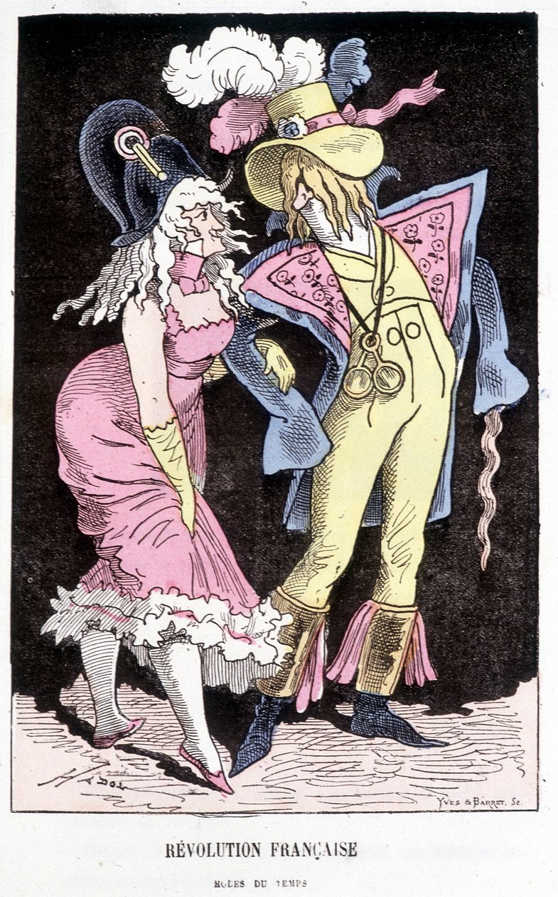 Moda durante la Rivoluzione Francese - in "Histoire de France Tintamarresque" di Touchatout da French School