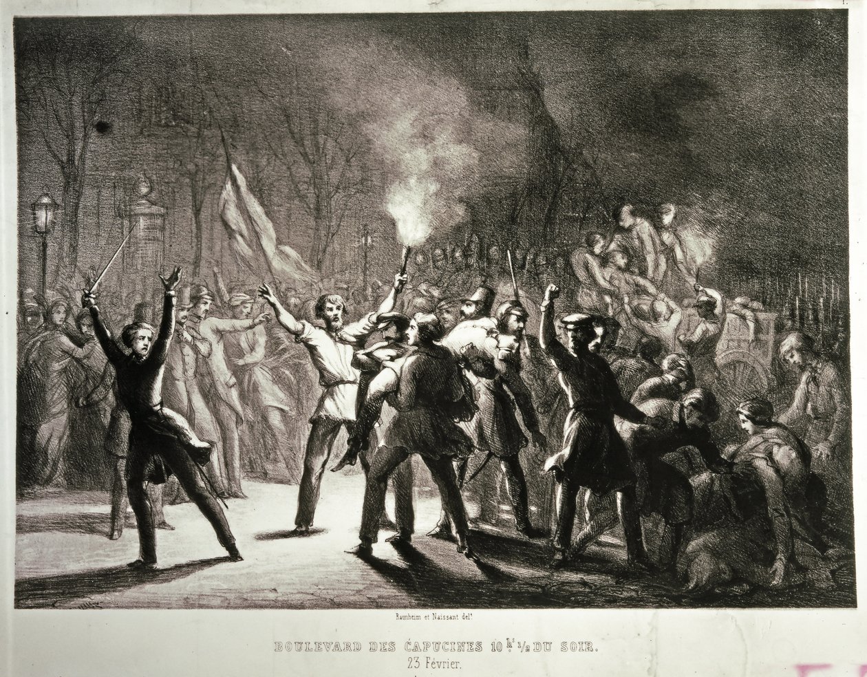 Rivoluzione di febbraio 1848 (litografia) da French School