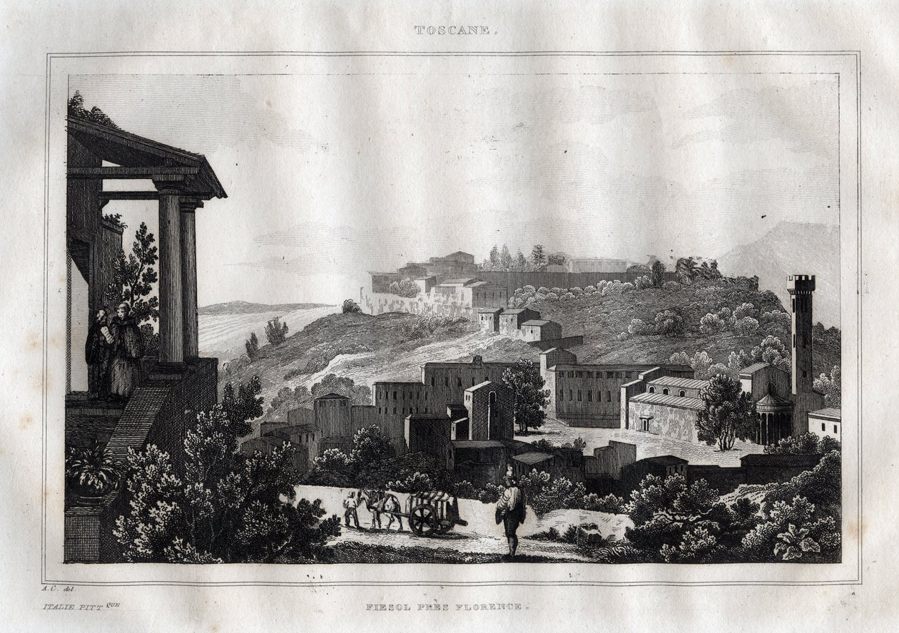 Fiesole - Toscana - incisione da 