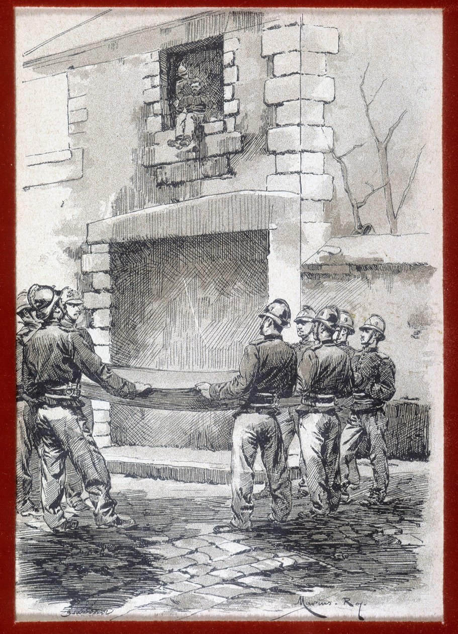 Pompieri, La copertura di salvataggio, n.d. inizio XIX secolo da French School