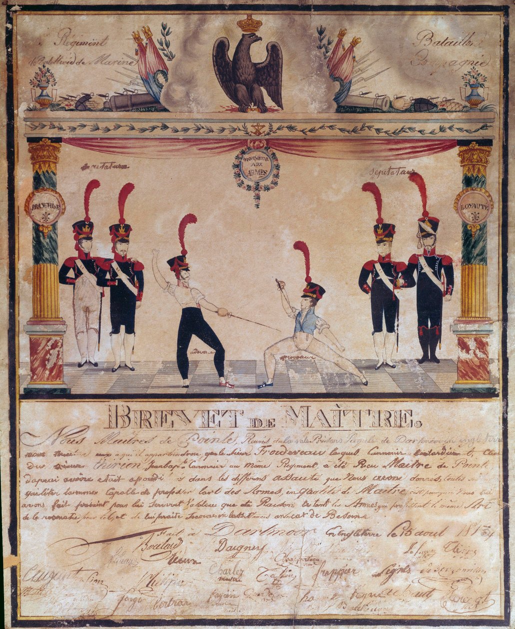 Primo Impero: Certificato di Maestro d