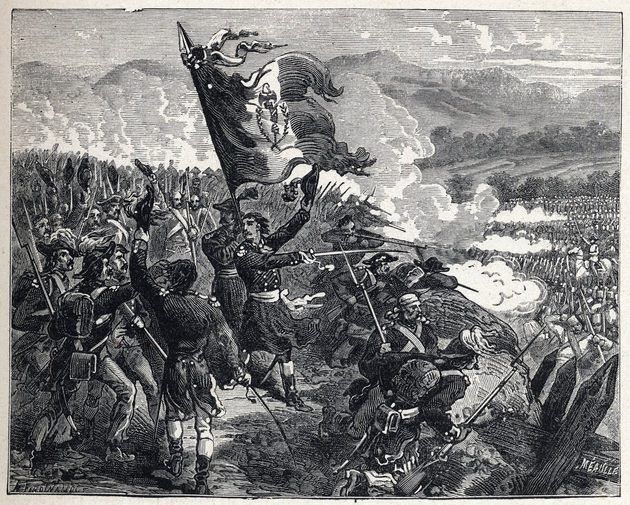 Prima coalizione: Colonnello Antoine Guillaume Rampon (1759-1842) alla battaglia di Montenotte il 12 aprile da French School