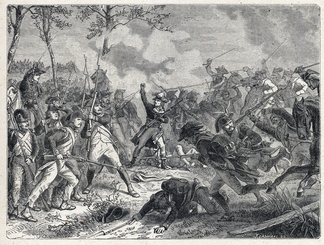 Prima coalizione: Lazare Nicolas Marguerite Carnot (1753-1823) durante la battaglia di Wattignies che oppone le truppe francesi all