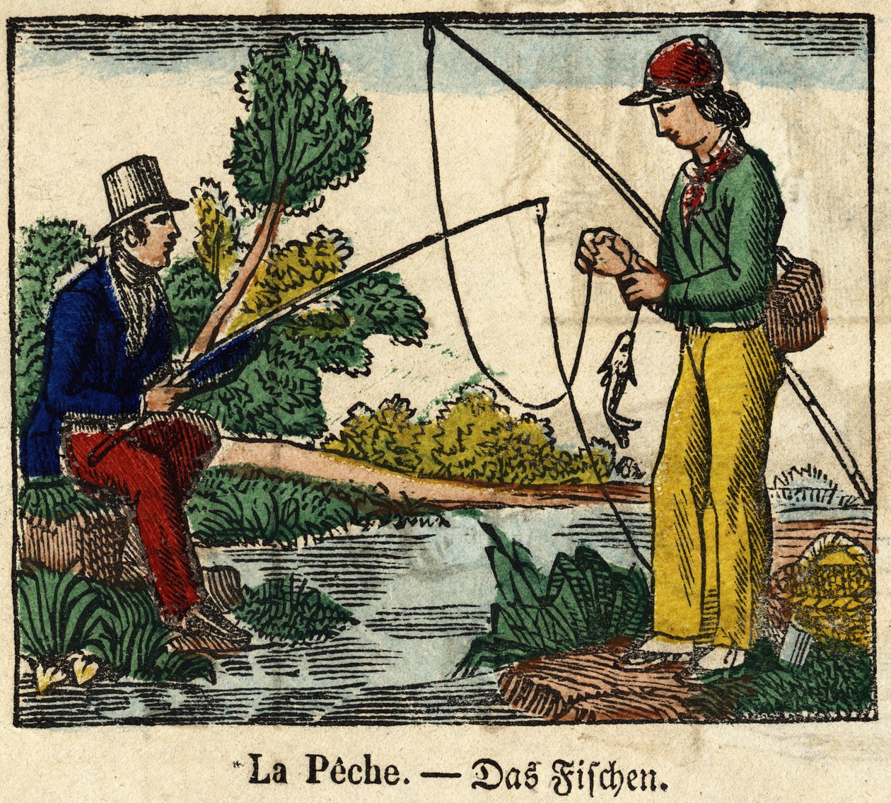 Pesca, immagine di una spina XIX secolo da French School