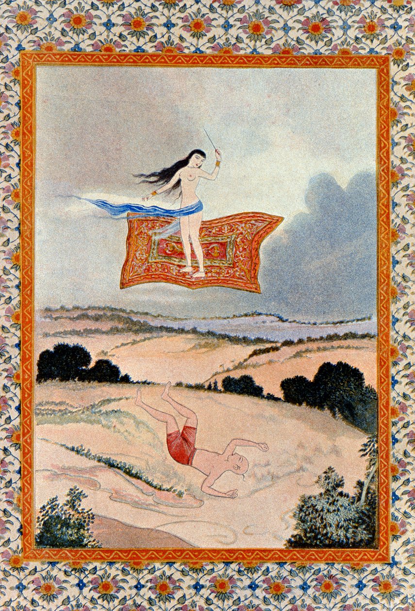 Vola, o tappeto magico, e trasportami, illustrazione da Le Mille e una Notte. 1895 da French School