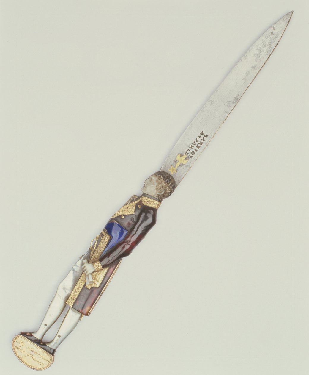 Coltello pieghevole (acciaio con decorazione in smalto) da French School