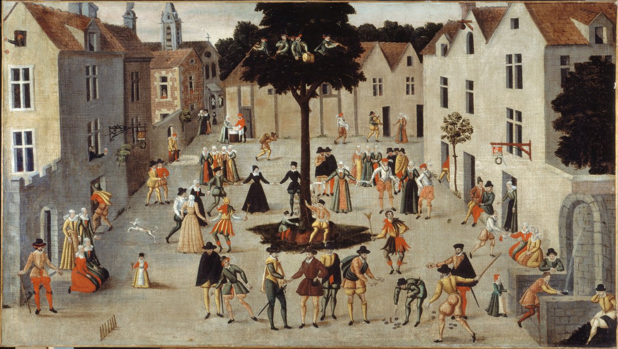 Festa popolare intorno a un albero, ca. 1560 da French School