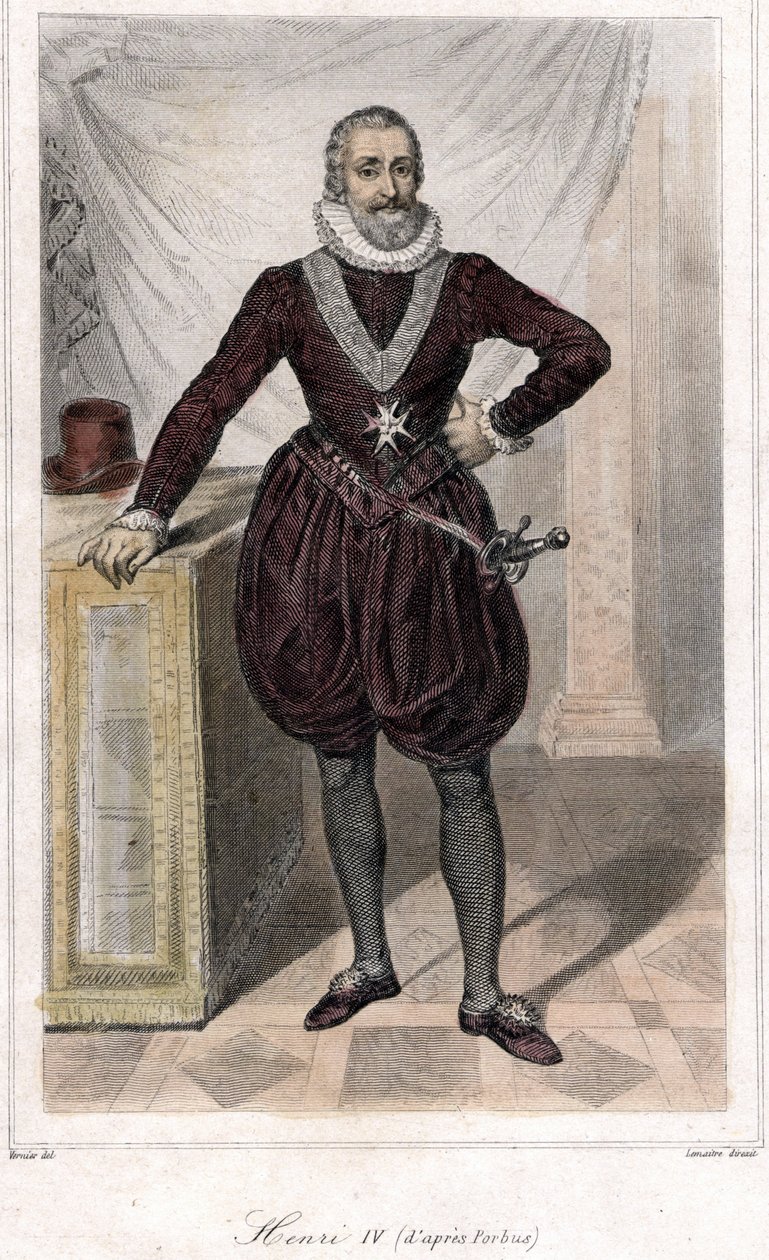 Ritratto di Enrico IV (1553 - 1610) con una spada da French School