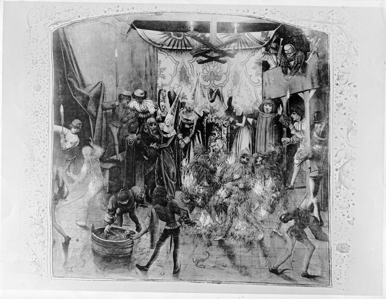 Fr 2646 f.176 Bal des Ardents, Carlo VI (1380-1422) salvato dalla Duchessa di Berry dopo che Luigi d