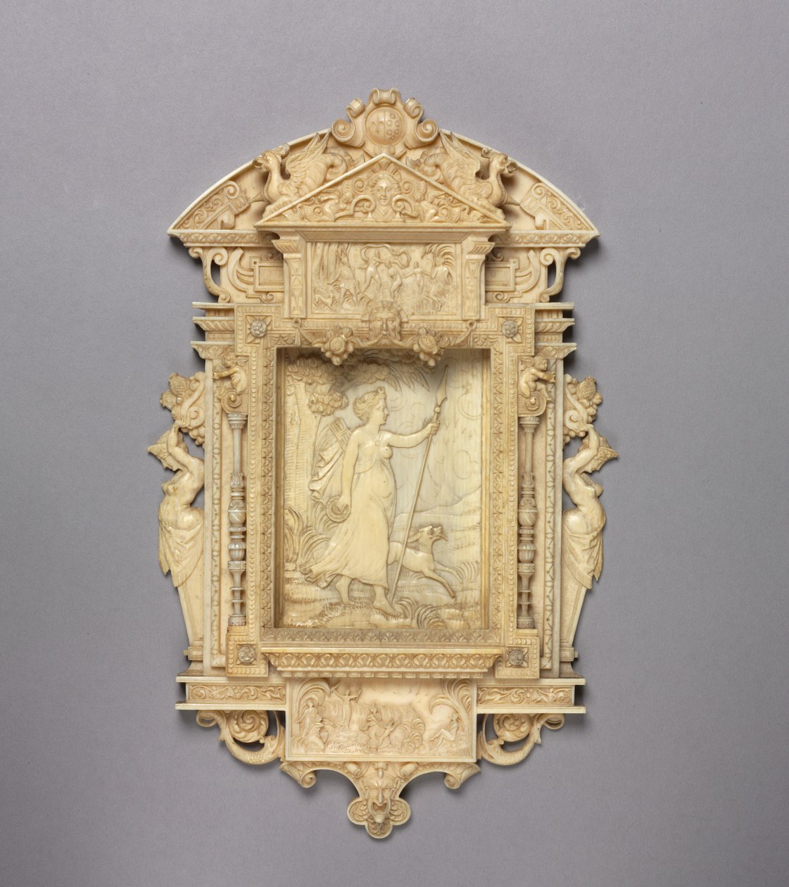 Rilievo incorniciato di Diana la cacciatrice, c.1850 da French School