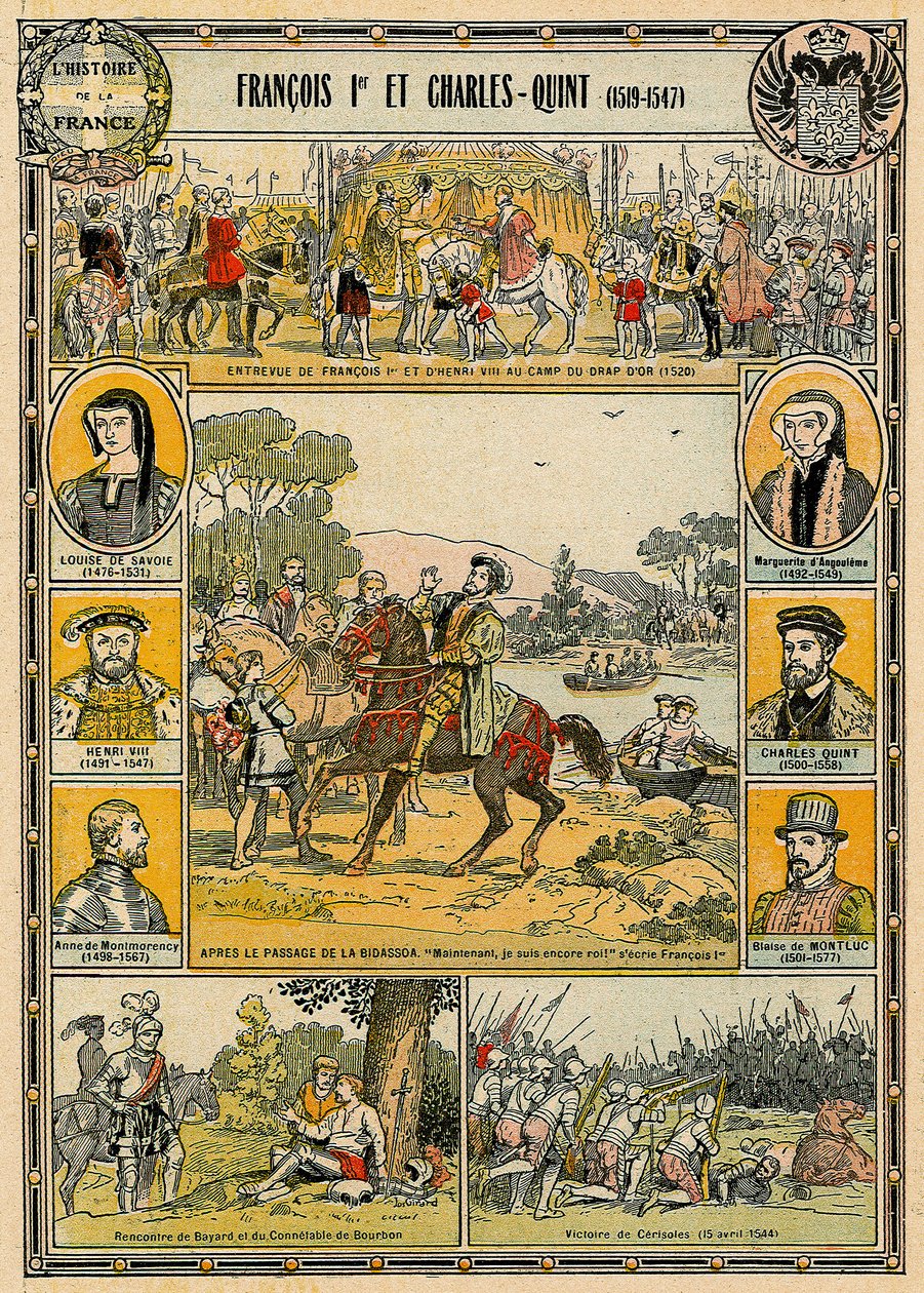 Francesco I di Francia e Carlo V, Sacro Romano Imperatore, illustrazione da 