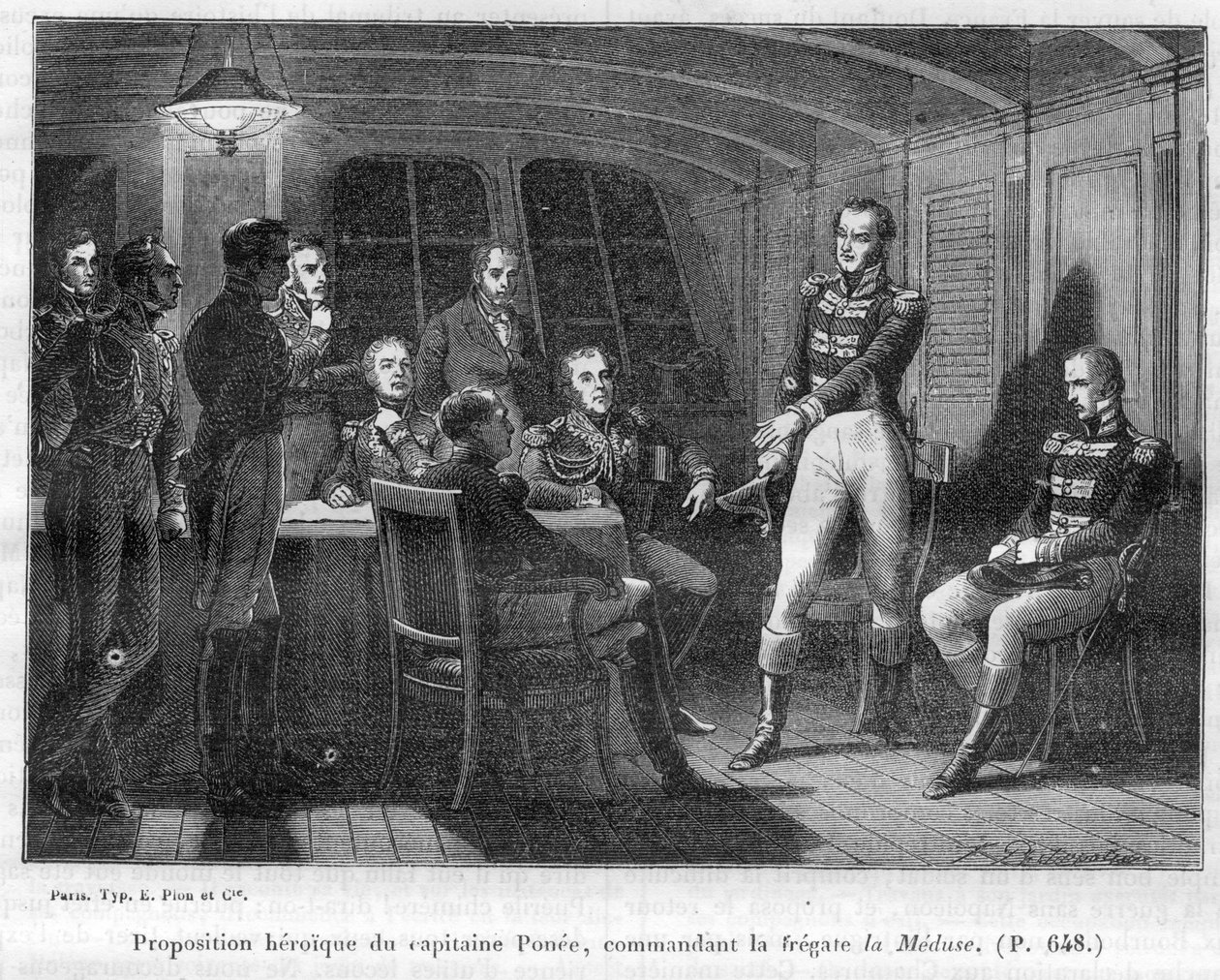 Francois Ponee II (1775-1863), il comandante della Medusa, fedele napoleonico, offre all