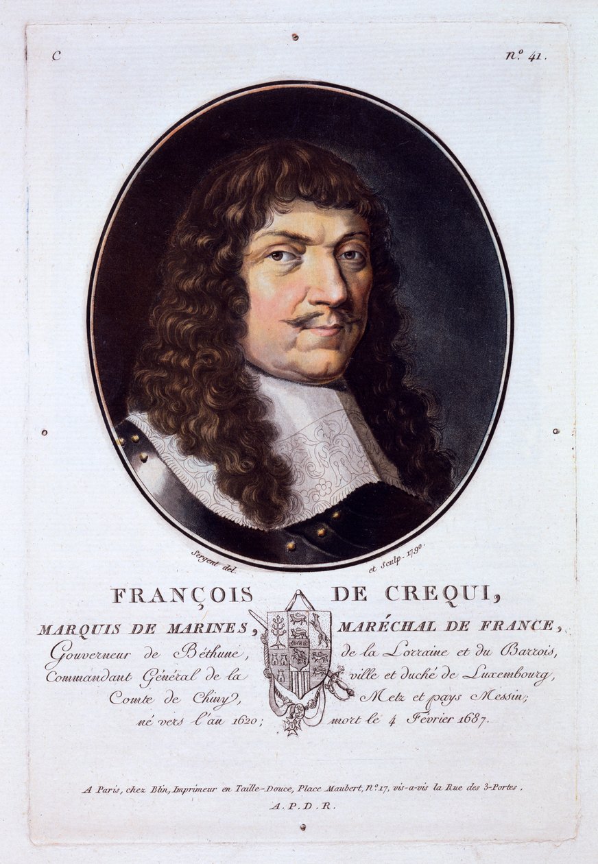 François de Créquy, Marchese di Marines, da Portraits des grands hommes, femmes illustres, et sujets memorables de France, pubblicato 1787-92 da French School