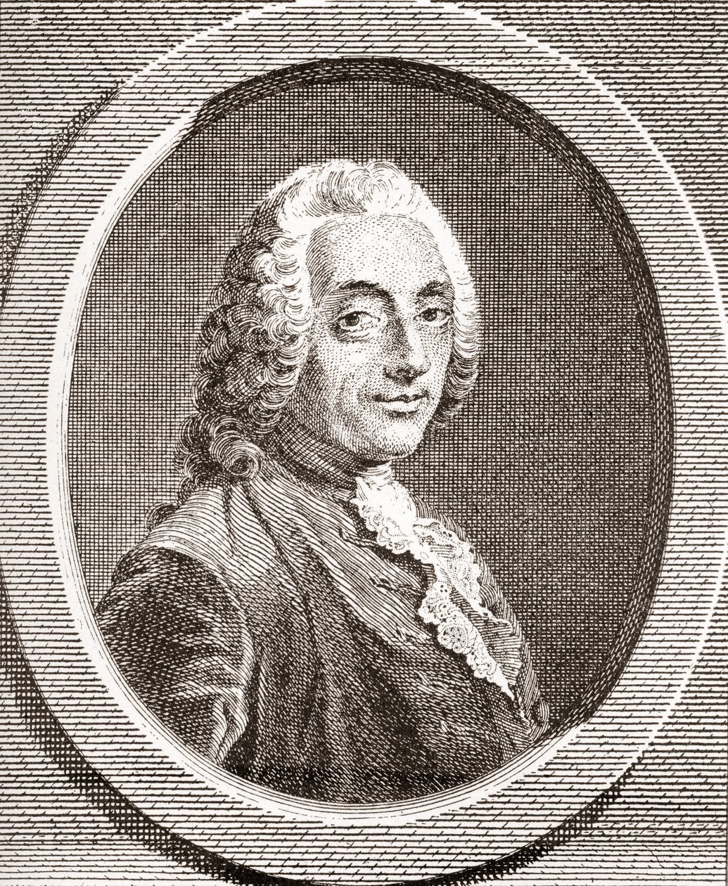 François-Augustin de Paradis de Moncrif, 1687-1770. Scrittore e poeta francese. Da Les Heures Libres pubblicato 1908. da French School