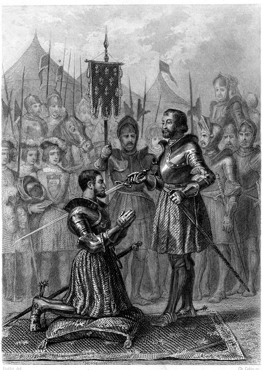 Francesco I, cavaliere armato dopo la Battaglia di Marignano (1515) da French School