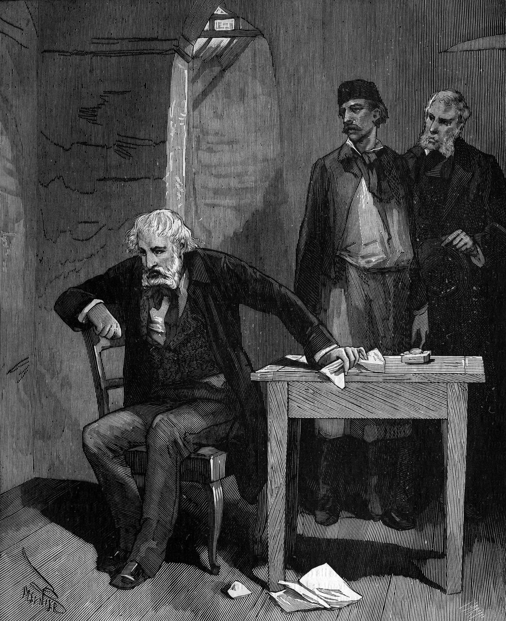Frederic Sauvage (1786 - 1857), inventore francese in una casa alla fine della sua vita da French School