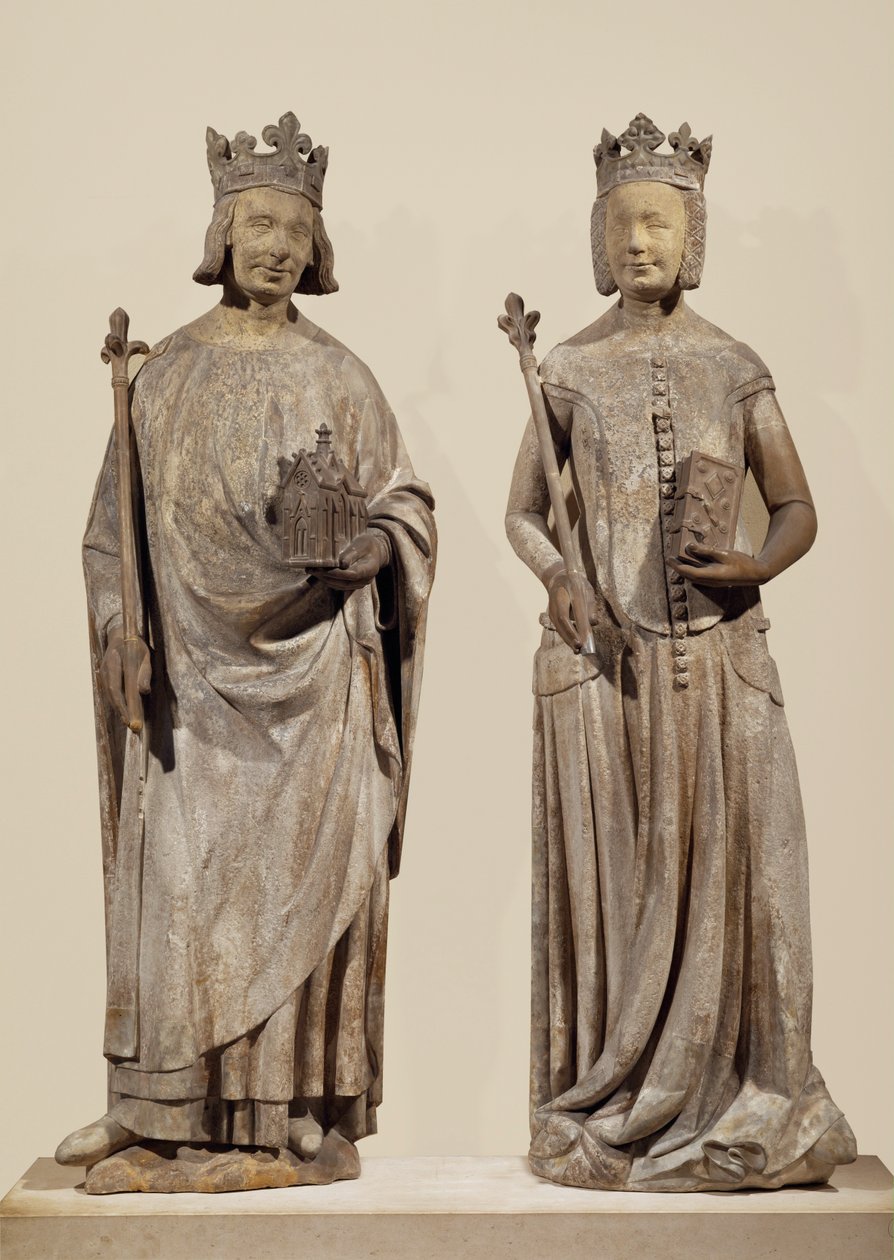 Il re francese Carlo V e Giovanna di Borbone (pietra) da French School