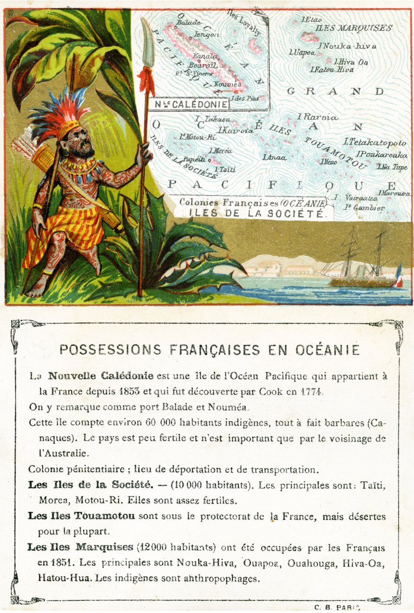 Possedimenti francesi in Oceania, c.1890 da French School